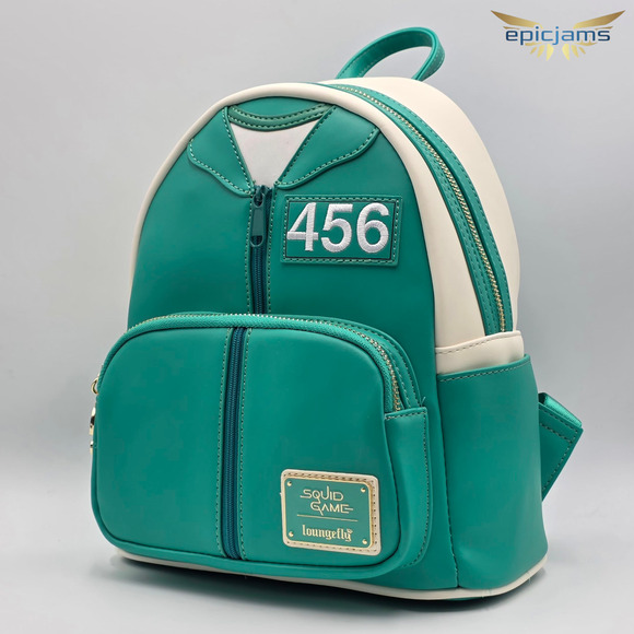 Loungefly Squid Game Seong Gi-Hun Player 456 Cosplay Green Mini Backpack Bag - Picture 3 of 5